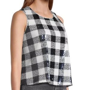 Vineyard Vines Sequin Gingham Style Sleeveless top Size 12 😻